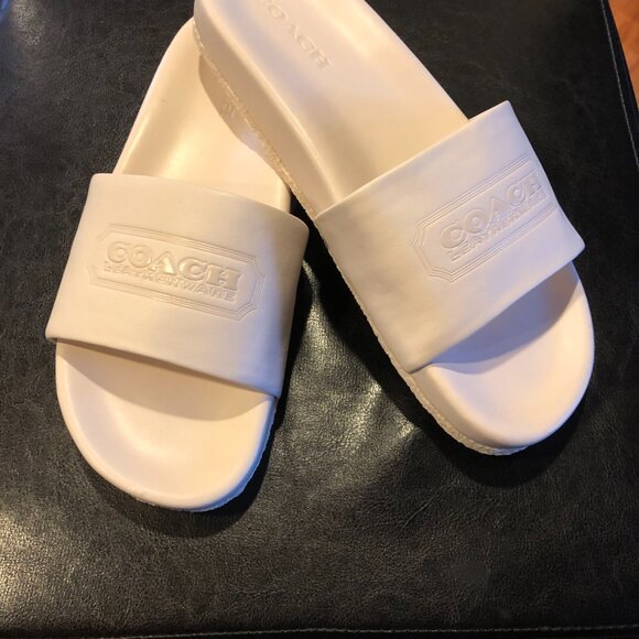 COACH Alexis Leather Sandal Pool Slide New, Size 10, Giftable - Picture 3 of 5